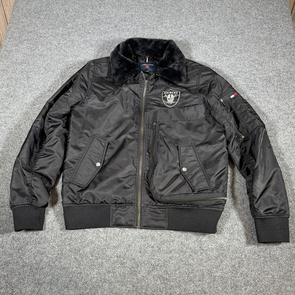 NFL Las Vegas Raiders Tommy Hilfiger Pilot Aviator Full-Zip Jacket - Black